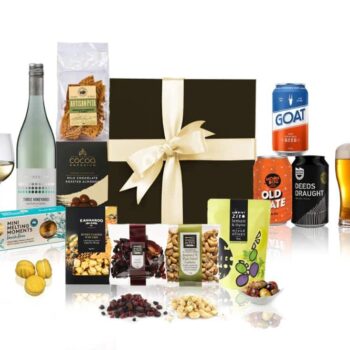 2024 Date Night Hamper with selection of beers and white wines, perfect for a romantic evening.