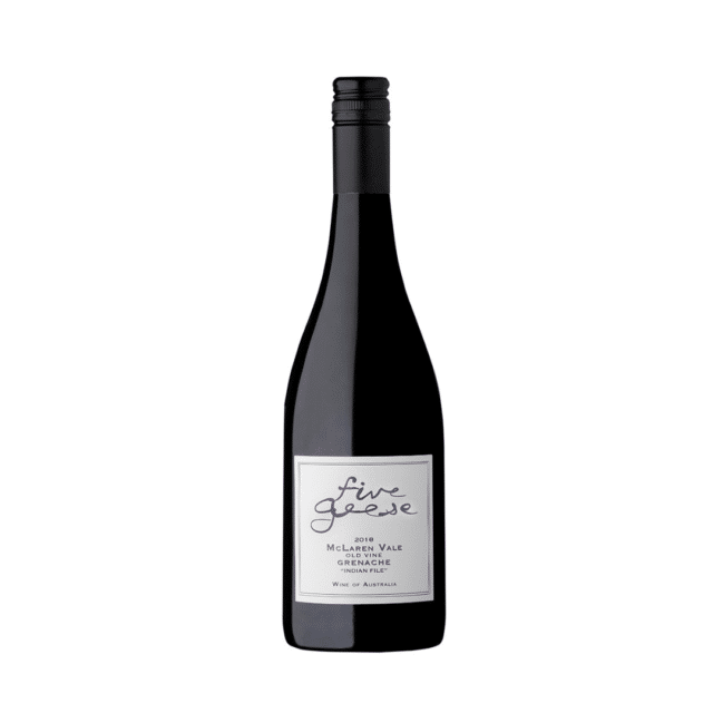 Five Geese Grenache 2018: Hand-picked, oak-aged, vibrant red and black cherry flavours, velvety texture.