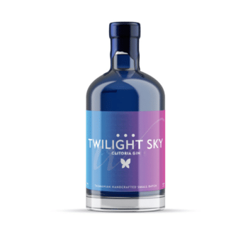 A bottle of Waverley Distillery Twilight Sky Gin, capturing the essence of dusk.