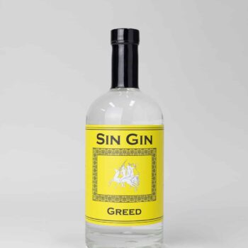 Gold Medal Greed Gin, rich in juniper with hints of coriander and cardamom, from Sin Gin.