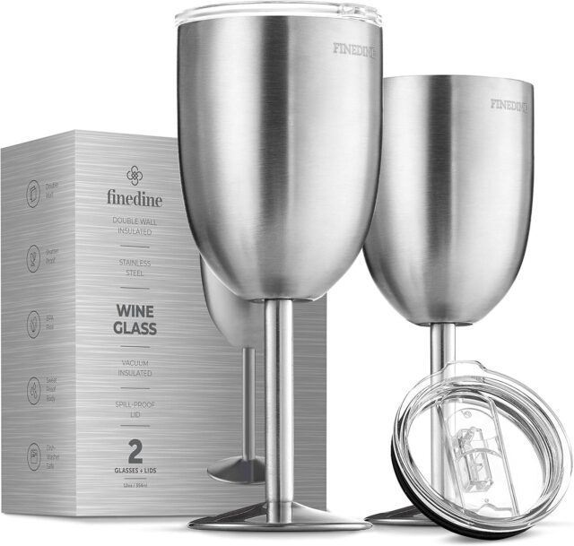 12oz Insulated Wine Glass: Stainless Steel & BPA-Free