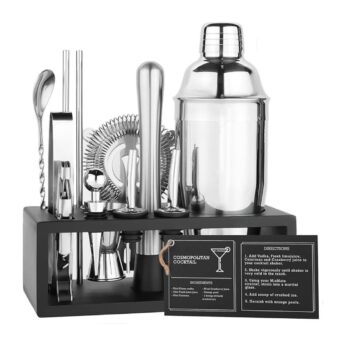 Elevate Your Bar: 15-Piece Bartender Kit with Stand