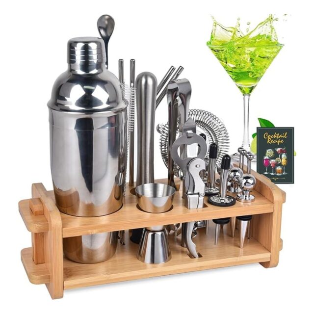 Professional Bartender Kit: Complete Cocktail Set with Stand